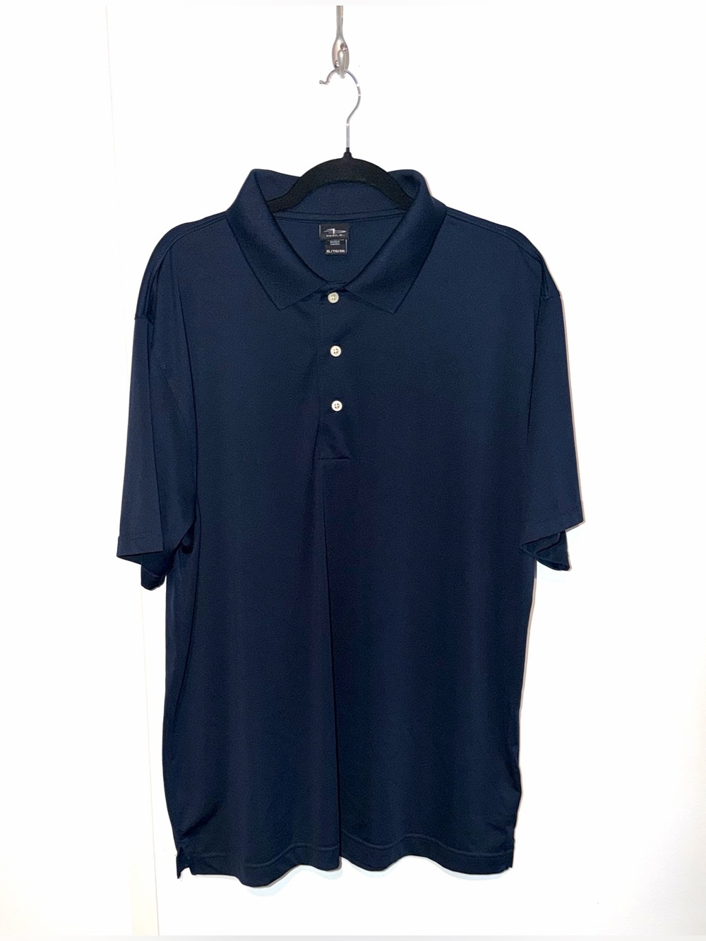 Men's Navy Blue Short Sleeve Collared Golf Polo Shirt Size XL